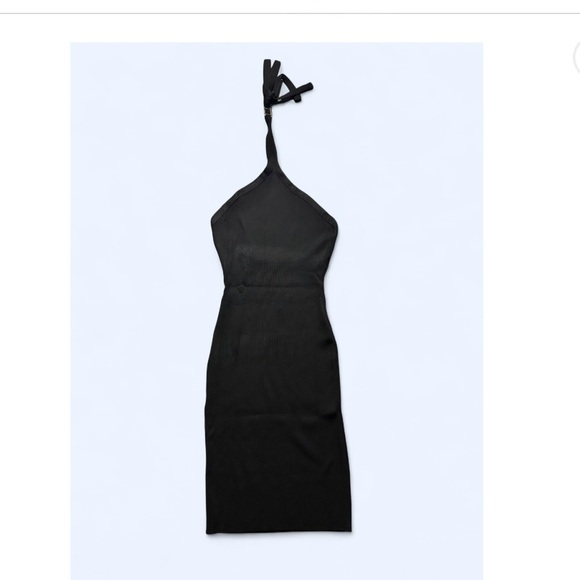 Fashion Nova NWT Women’s Kaylene Halter Sweater Midi Dress - Black - Size XL - Picture 5 of 7